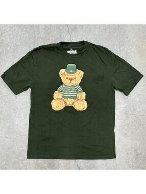 Ripple Junction Green Teddy Bear T Shirt Size L